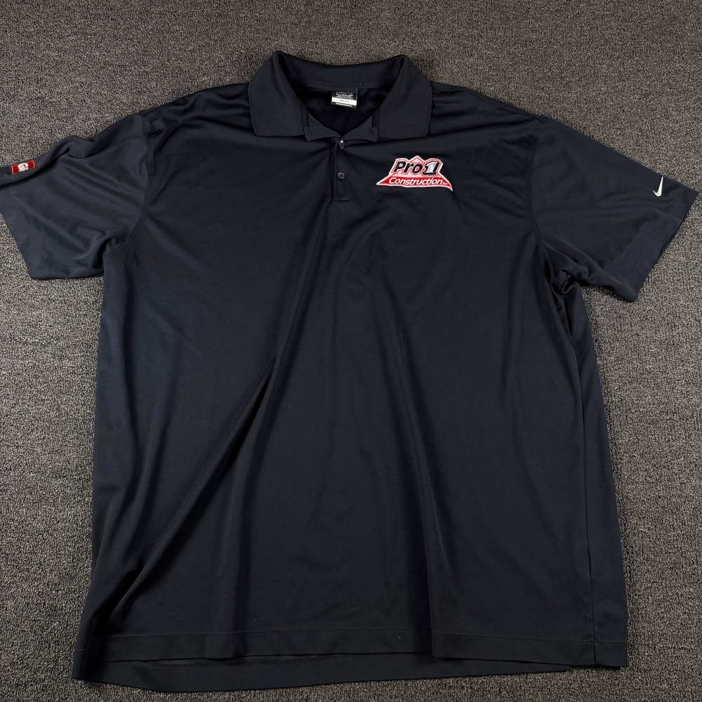 Nike Polo Mens 4XL Dri-FIT 363807-010 Black Pro 1 Construction EUC